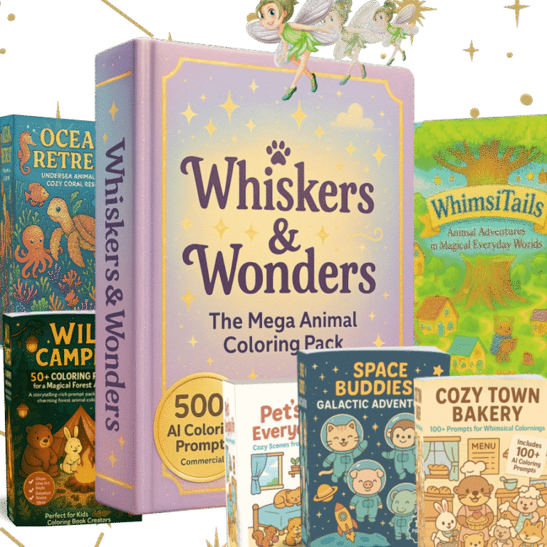 Whiskers & Wonders: Your Ultimate AI Prompt Pack for Animal Coloring Books